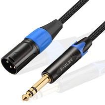 JOMLEY 0.6cm(1/4인치) - XLR 케이블 TRS 수 스테레오 밸런스 6.35mm 상호 연결 나일론 브레이드 3핀 코드 패치 1m(3.3피트), 3 meters