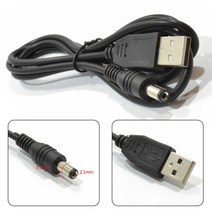 검정색 USB-DC 전원 케이블-USB 2.0 2.1mm X 5.5mm 5v 2A 2000mA 2m 100% 새로운 데이터 케이블 신, 한개옵션0