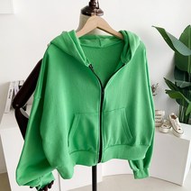 메이룸 비비후드집업 봄 쭈리 가오리 루즈핏 컬러 무지 후드 집업