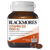 Blackmores 블랙모어스 비타민d3 1000IU 본 헬스 면역 Vitamin D3 1000IU Bone Health Immunity 60정, 1개
