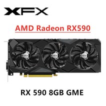 그래픽 카드 비디오 XFX RX 590 8GB GDDR5 G Radeon AMD RX590 GME 580 데스크탑 PC 화면 컴퓨터 게임 맵 호환, 한개옵션0