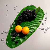 인조 야자수 조화화분 방수 인공 열대 녹색 식물 바나나 잎 홈 가든 파티 웨딩 장식 테이블 매트 과일 플레이트, 큰