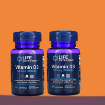 비타민d3 Life Extension 비타민D3 125mcg(5OOOIU) 콜리칼시페롤 비타민D-3 소프트젤 [6O정*2병]