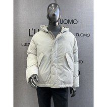 워모 남자 겨울 구스다운 숏 패딩 거위털 파카 크림컬러 JWUJ81