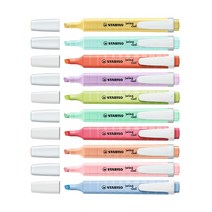 [10개입] 스타빌로 스윙쿨 파스텔 하이라이터 형광펜 SWING COOL, 10개입 x 코랄레드(140)