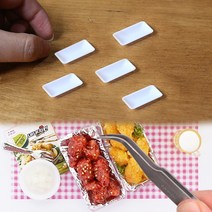 미니를사랑하는사람들 미니어처 화이트 그릇 18종 모음전(16시까지 당일발송) 미니어쳐, 2번 긴사각접시(5개)
