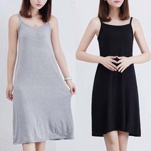 YIU344874여성 데일리 홈웨어 여름 패션 끈나시 슬리브 원피스