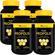 [미국빠른직구] 마이라이프 내추럴스 프로폴리스 2500mg 120정 4병