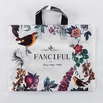 꽃새 쇼핑백 50장 1set 매장 비닐 쇼핑 봉투, 소40*30cm