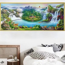 보석자수나라 대형 비즈 보석십자수 산수화1 120x50cm, 1세트