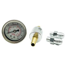 reso--자동차 연료 압력 게이지 액체 0-100psi 0-160psi 0-11kpa 오일 압력 게이지 18 npt 블랙화이트, 어댑터 키트