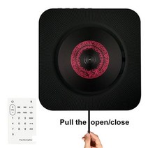휴대용 벽걸이 cd플레이어 스탠드 휴대용 CD 플레이어 내장 스피커 스테레오 벽 마운트 블루투스 호환 음악, 03 black