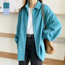1 소매 블라우스셔츠 2color 롱 셔링 여성남방 코듀로이 서츠 2WB2328F