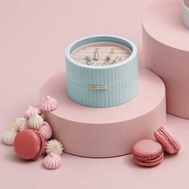 살림일기 원형 미니 악세사리 보관함, 미니보석함 - 화이트