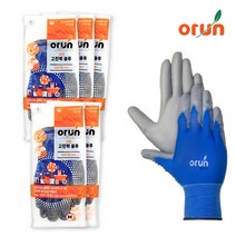 오런 작업용 PU 코팅장갑 고탄력블루, 고탄력블루(M), 5개