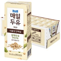 [Maeil] 매일두유 99.9 식물성 단백질 달지않은 원액두유로 건강하세요!, 24개, 190ml