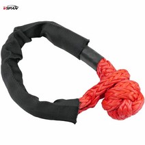 2021 레드 합성 소프트 샤클 복구 링 38000lbs UHMWPE 로프 4x4 오프로드 해양 농업 산업용, 1 red shackle