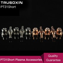 40pcs 짧은 PT-31 절단 토치 Ni 하프늄 와이어 또는 쿠퍼 팁 및 전극 40A 50A 인버터 공기 플라즈마 커터, 06 Cu Tip and Electrode