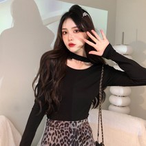 쭈리 모직 펀칭 레깅스 여성 긴팔티셔츠 가을옷