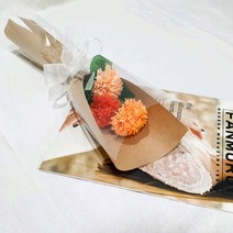 흰내 비누꽃 카네이션 꽃다발 부모님 선물 4컬러 택1, 오렌지
