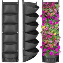 대형프라스틱화분 가벼운 빈화분 특대형화분 분갈이화분 정원 화분 Floer 냄비 수직 교수형 레이아웃 방수, 02 Black_04 7 Pocket 30x105cm