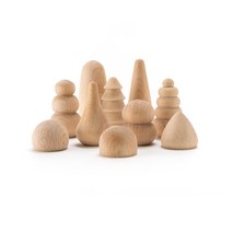 [오카모라] 내추럴 포레스트 스몰 트리 발도로프 원목 교구 장난감 세트, 상세 설명 참조