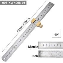 포지셔닝 블록이 있는 300mm 목공 눈금자 미터 인치 스테인레스 스틸 각도 마킹 게이지 목수용 스크라이버, 03 C