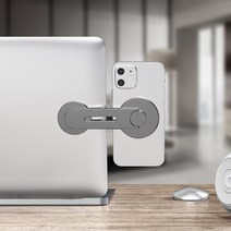 노트북 스크린 측면 휴대폰 홀더 맥북용 접이식 PC 모니터 확장 브래킷 마운트 테슬라 자동차 모바일 지원, [02] Grey no charging