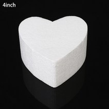 생크림 클레이 모형 케이크 4/6/8/인치 사각형 심장 모양의 DIY 웨딩 장식 거품 베이킹 금형 폴리스티렌 스티로폼 모델 공예, 02 Heart 4 inch