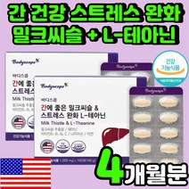 40대 남성 남편 간 기능 식품 피로에 좋은 복합 비타민 B군 보조제 밀크씨슬 개선 아연 간에 좋은 보충제 관리 스트레스 해소 긴장 완화 L-테아닌 엘 테아닌 회복 추천 영양제, 160정, 2개
