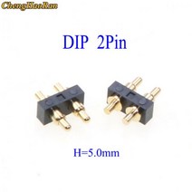 ChengHaoRan 1pcs SMT DIP 포고 핀 커넥터 Pogopin 배터리 스프링로드 접촉 테스트 프로브 전원 충전 헤더 2.54 그리드, 02 DIP 2P 5.0mm