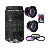 캐논 EF 75-300mm f/4.0-5.6 III Autofocus 렌즈+ For 캐논 T6 T5i T6i T6s 70D 80D
