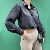 플리츠 주름 나팔 소매 스완 오피스 블라우스 하객룩 소개팅룩 화려한 여리여리