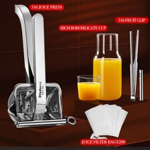 손과즙 스테인레스 스틸 및 야채 오렌지 석류 레몬 주방 가제트 액세서리, 03 200 bags and jugs