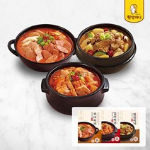 원할머니탕 [원할머니] 찌개3종 맛보기 3팩세트(김치찌개 1팩+부대찌개1팩+된장찌개 1팩), 단일옵션
