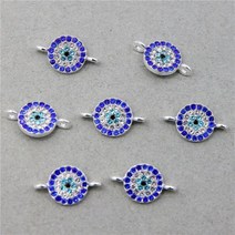 천주교 가톨릭 묵주 팔찌 6p 행운의 악마의 눈 에나멜의 매력 성모 마리아 목걸이 펜던트 Hamsa 핸드 커넥터 보석 만들기 귀걸이 공예품, 6pcs color 5