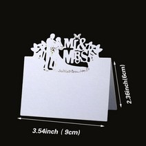 생일축하카드 팝업카드 메세지 세트흰색 레이저 컷 테이블 이름 장소 카드, 13 White XWK-996_02 100장 세트