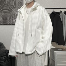 와플 코트 남자 봄 가을 ins 패션 브랜드 스트리트 후드 옷 홍콩 스타일 느슨한 스포츠 가을 ruffian 잘 생긴 스웨터YJStore유니크 디자인