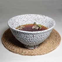 화이트 물방울 다완