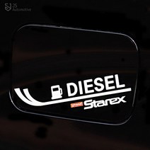 JS automotive 그랜드스타렉스 주유구 디젤표시 UV인쇄 라인스티커 포인트 로고 셀프튜닝 간편부착 드레스업 용품, 디젤_블랙