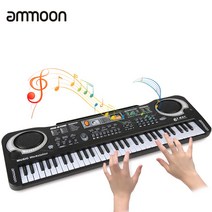ammoon 61 키 전자 오르간 USB 디지털 키보드 피아노 마이크와 악기 어린이 장난감, 블랙
