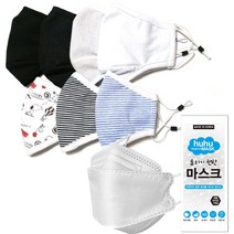풍성한 식약청승인 KF-AD KF-94 KF-80 비말차단 국내산 면 필터교체 빨아쓰는 마스크, 01.일반형(블랙)+필터5매