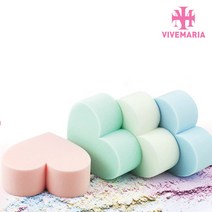 VIVEMARIA하트메이크업 스펀지퍼프4p/개별포장/브러쉬, 하트 메이크업 스펀지퍼프4p-랜덤