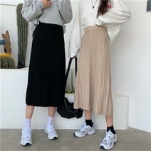 모노위크 A라인 밴딩 모직 스커트