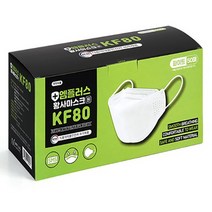 엠플러스 황사마스크 화이트 대형 KF80, 50개