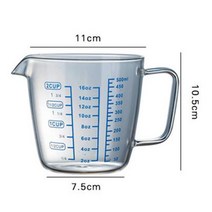 주방계량저울 측량저울 디지털저울 250ml/500ml 측정 컵 투명한 열 저항 높은 붕 규산염 유리 물 규모 전자, 한개옵션2, 02 500ml, 한개옵션1