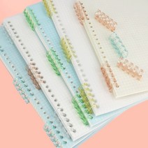 파스텔 바인더링 5공 셀프 묶음 파일 제본 책철 루즈링, 그린