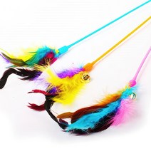 애묘 깃털장난감 파스텔 방울 낚시대 랜덤 집고양이 뚱냥이 놀이 캣 냥이, 1개