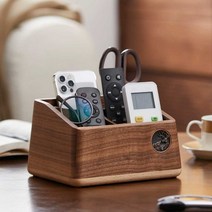 월넛 리모컨 정리함 다용도 소품 거치대 수납 꽂이, 단일상품ㅣ19x16x11cm