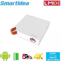 Smartldea S1 Lmix 미니 4K DLP 프로젝터 안드로이드 5G 와이파이 BT 안드로이드 모바일 미러 proyector, 01 White_03 AU 플러그